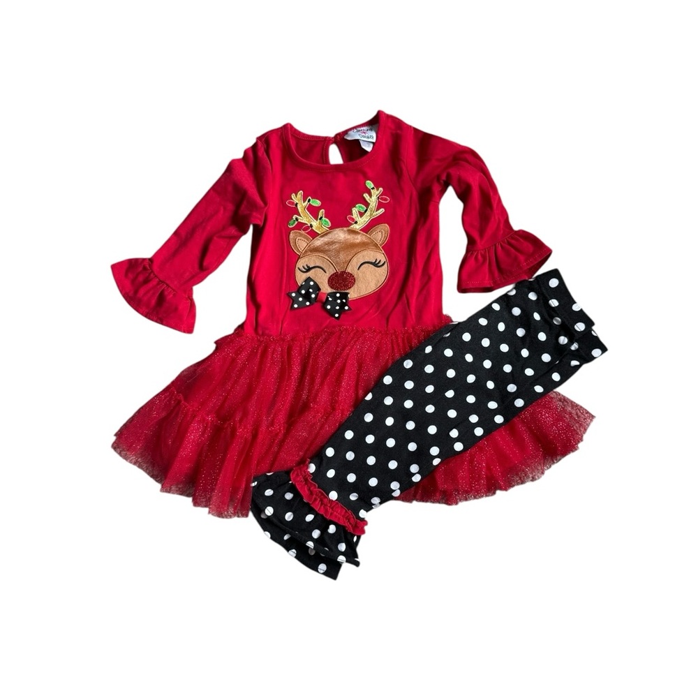 Festive Reindeer Kids Set - Red and Black - Picture 2 of 14